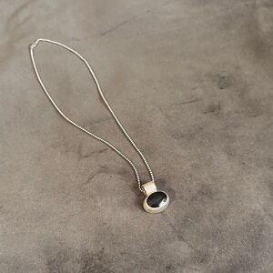 Sterling Silver Black Onyx Pendant Necklace